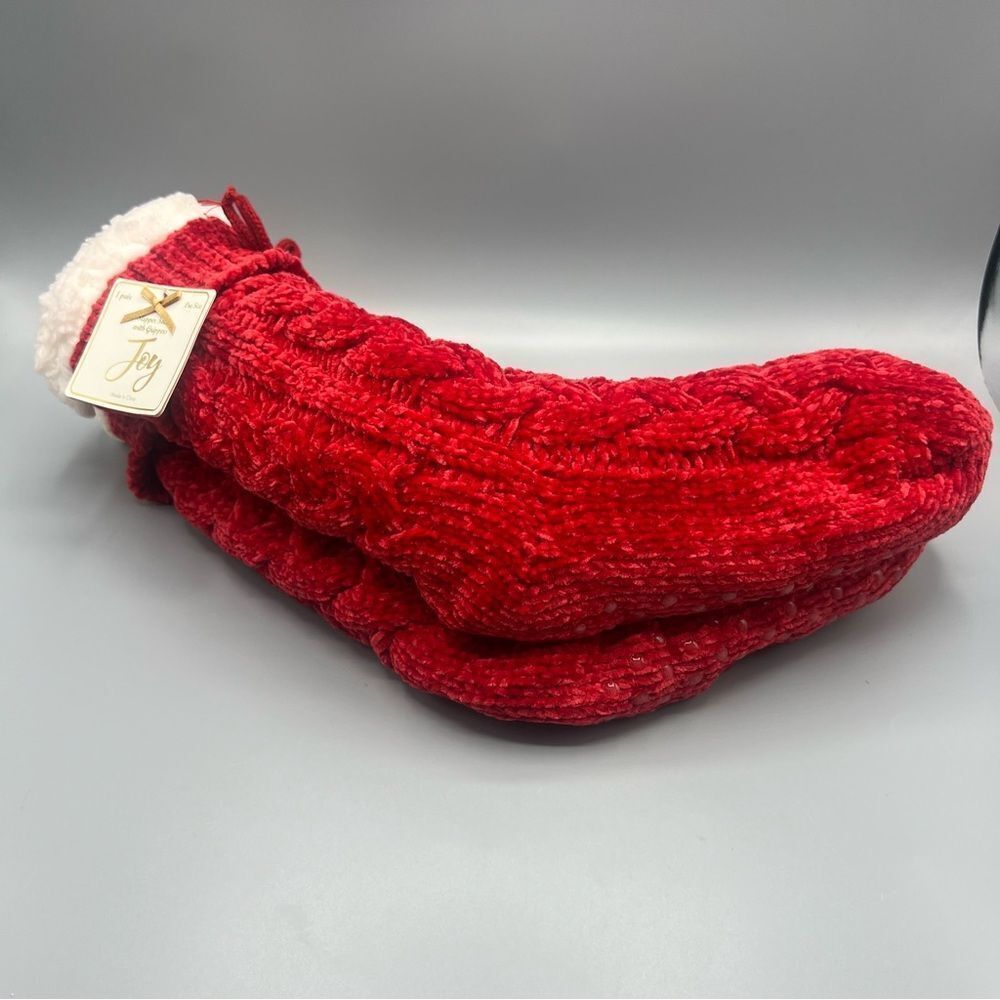 Women’s Chenille Slipper Socks Cozy Cabin Warm Winter Soft Comfy Fleece Non Slip - Picture 2 of 4